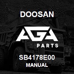 SB4178E00 Doosan MANUAL | AGA Parts
