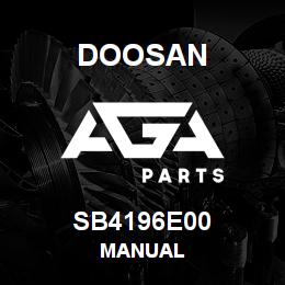 SB4196E00 Doosan MANUAL | AGA Parts