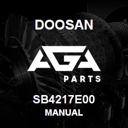 SB4217E00 Doosan MANUAL | AGA Parts