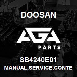 SB4240E01 Doosan MANUAL,SERVICE,CONTENTS | AGA Parts
