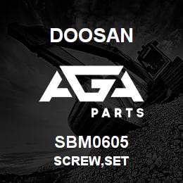 SBM0605 Doosan SCREW,SET | AGA Parts