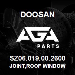 SZ06.019.00.2600 Doosan JOINT,ROOF WINDOW | AGA Parts