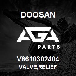V8610302404 Doosan VALVE,RELIEF | AGA Parts
