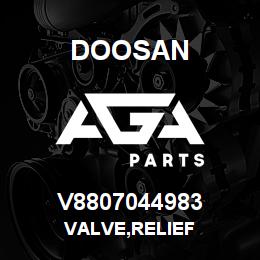 V8807044983 Doosan VALVE,RELIEF | AGA Parts