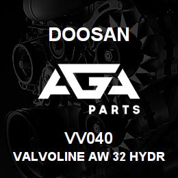 VV040 Doosan VALVOLINE AW 32 HYDRAULIC OIL | AGA Parts