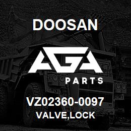 VZ02360-0097 Doosan VALVE,LOCK | AGA Parts