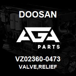 VZ02360-0473 Doosan VALVE,RELIEF | AGA Parts