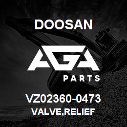 VZ02360-0473 Doosan VALVE,RELIEF | AGA Parts
