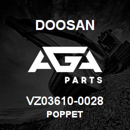 VZ03610-0028 Doosan POPPET | AGA Parts