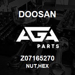 Z07165270 Doosan NUT,HEX | AGA Parts