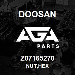 Z07165270 Doosan NUT,HEX | AGA Parts