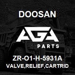 ZR-O1-H-5931A Doosan VALVE,RELIEF,CARTRIDGE | AGA Parts