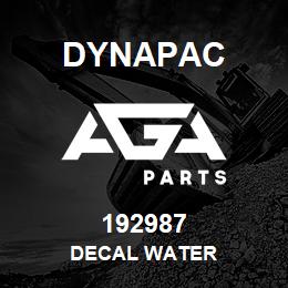 192987 Dynapac Decal Water | AGA Parts
