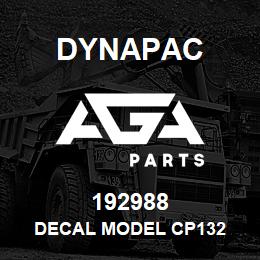 192988 Dynapac Decal Model Cp132 | AGA Parts
