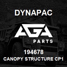194678 Dynapac Canopy Structure Cp132 | AGA Parts