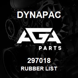 297018 Dynapac Rubber List | AGA Parts