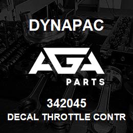 342045 Dynapac Decal Throttle Control | AGA Parts