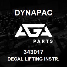 343017 Dynapac Decal Lifting Instr. Metal | AGA Parts