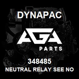 348485 Dynapac Neutral Relay See Notes | AGA Parts