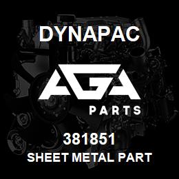381851 Dynapac Sheet Metal Part | AGA Parts