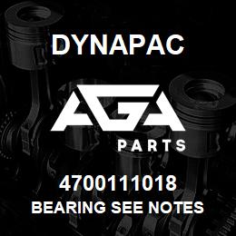 4700111018 Dynapac Bearing See Notes | AGA Parts