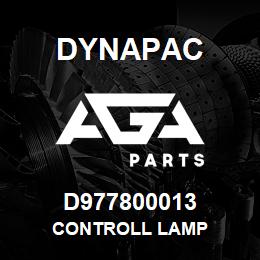 D977800013 Dynapac CONTROLL LAMP | AGA Parts