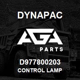 D977800203 Dynapac CONTROL LAMP | AGA Parts
