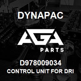 D978009034 Dynapac CONTROL UNIT FOR DRIVE | AGA Parts