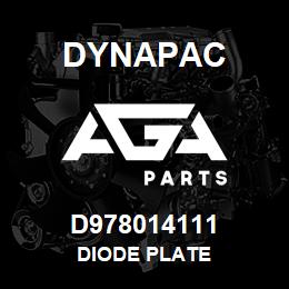D978014111 Dynapac DIODE PLATE | AGA Parts