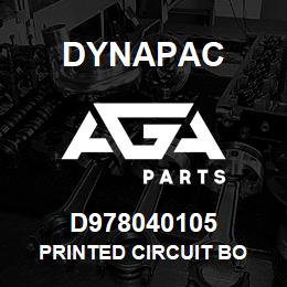 D978040105 Dynapac PRINTED CIRCUIT BO | AGA Parts