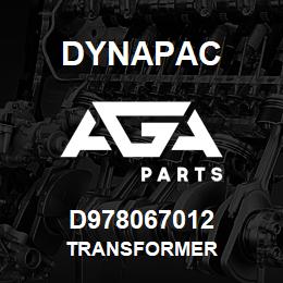 D978067012 Dynapac TRANSFORMER | AGA Parts