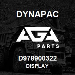 D978900322 Dynapac DISPLAY | AGA Parts