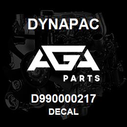 D990000217 Dynapac DECAL | AGA Parts