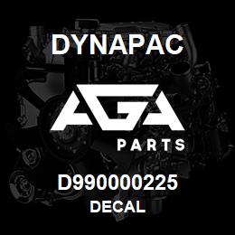 D990000225 Dynapac DECAL | AGA Parts