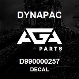 D990000257 Dynapac DECAL | AGA Parts