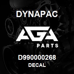 D990000268 Dynapac DECAL | AGA Parts