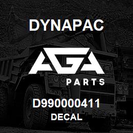 D990000411 Dynapac DECAL | AGA Parts
