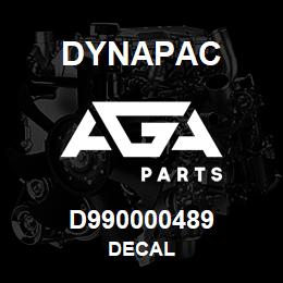 D990000489 Dynapac DECAL | AGA Parts