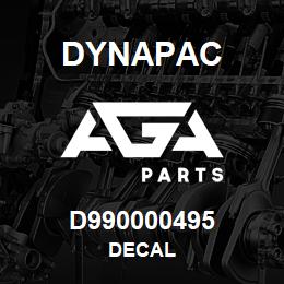 D990000495 Dynapac DECAL | AGA Parts