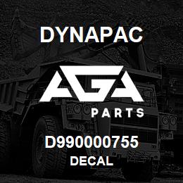 D990000755 Dynapac DECAL | AGA Parts