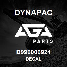 D990000924 Dynapac DECAL | AGA Parts