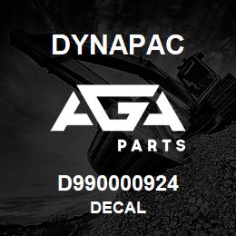 D990000924 Dynapac DECAL | AGA Parts