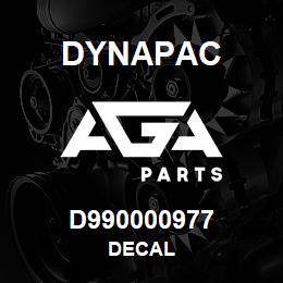 D990000977 Dynapac DECAL | AGA Parts