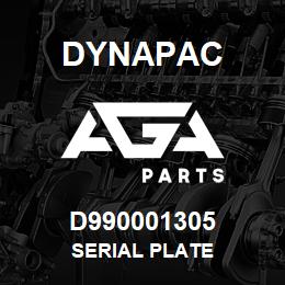 D990001305 Dynapac SERIAL PLATE | AGA Parts