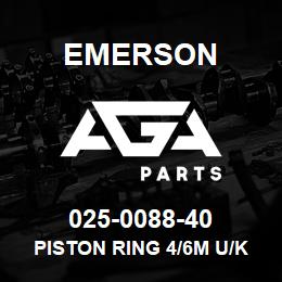 025-0088-40 Emerson Piston Ring 4/6M U/K | AGA Parts