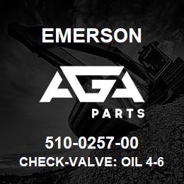 510-0257-00 Emerson Check-Valve: Oil 4-6-8 | AGA Parts