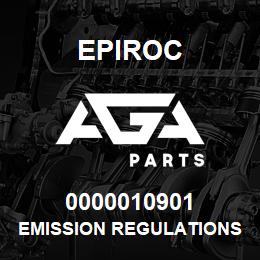 0000010901 Epiroc EMISSION REGULATIONS | AGA Parts