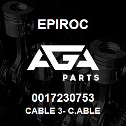 0017230753 Epiroc CABLE 3- C.ABLE | AGA Parts