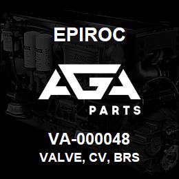 VA-000048 Epiroc VALVE, CV, BRS | AGA Parts