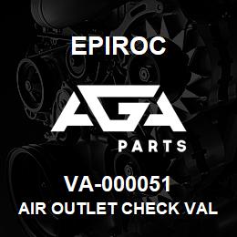 VA-000051 Epiroc AIR OUTLET CHECK VAL | AGA Parts